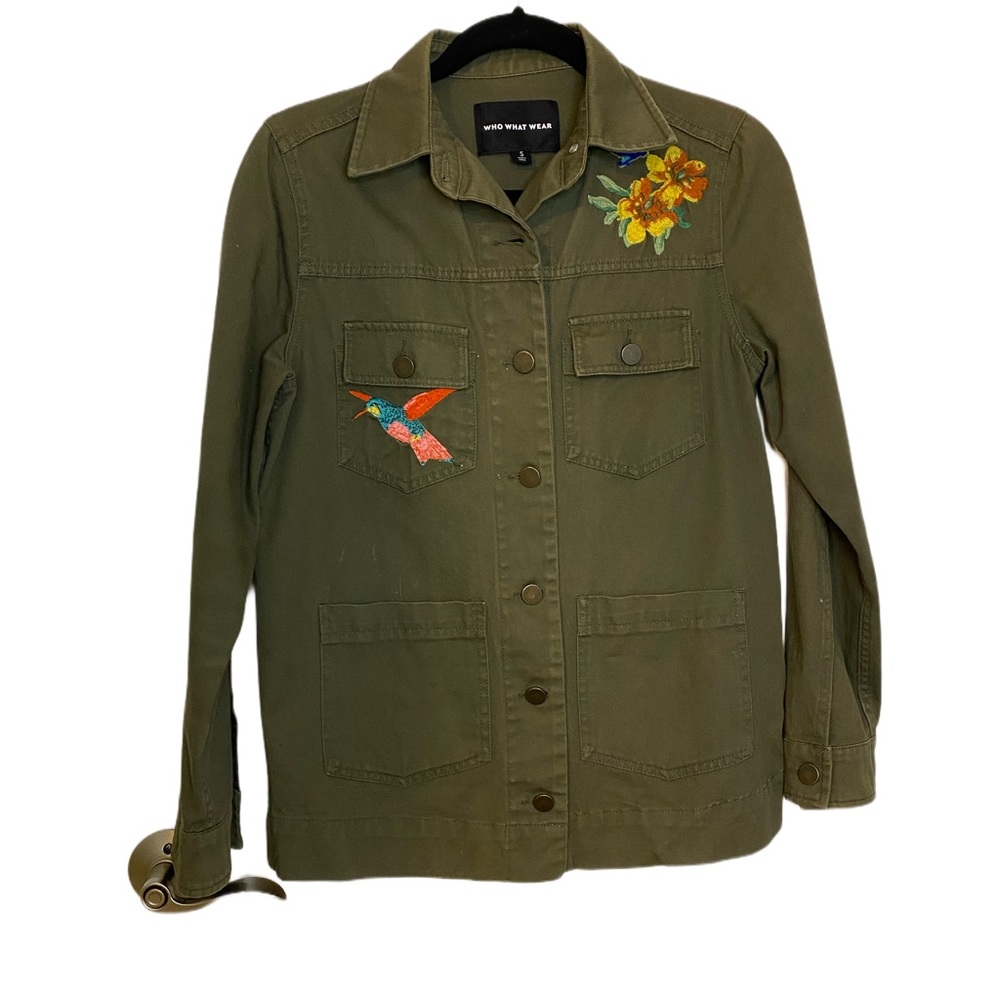 Green Embroidered Cargo Jacket Women’s Size S